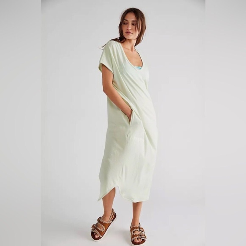 Free People Beach Lotus Midi Dress Tender Fern Size Medium ๐๏ธ last one ๐๏ธ - Picture 4 of 4